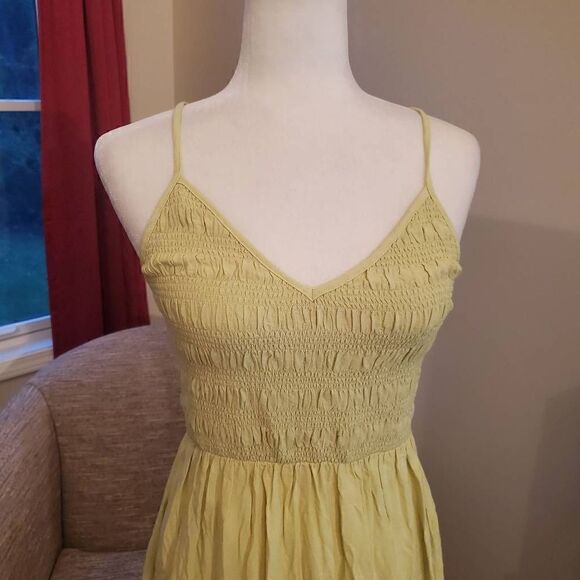 NWT WIld Fable Bright Yellow Stretchy Midi Dress Size XS - Picture 3 of 10